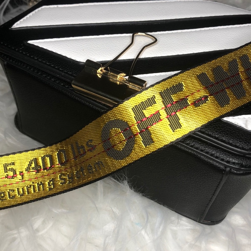 off white logo purse